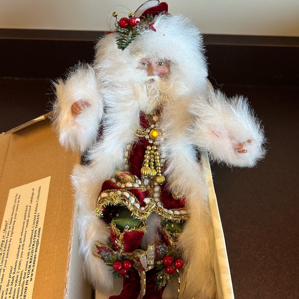 Mark Roberts Elegant Red and White Santa Claus Fairy